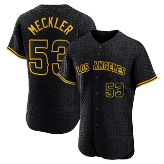 Authentic Wade Meckler Men's Los Angeles Angels Snake Skin City Jersey - Black