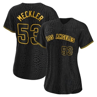 Authentic Wade Meckler Women's Los Angeles Angels Snake Skin City Jersey - Black