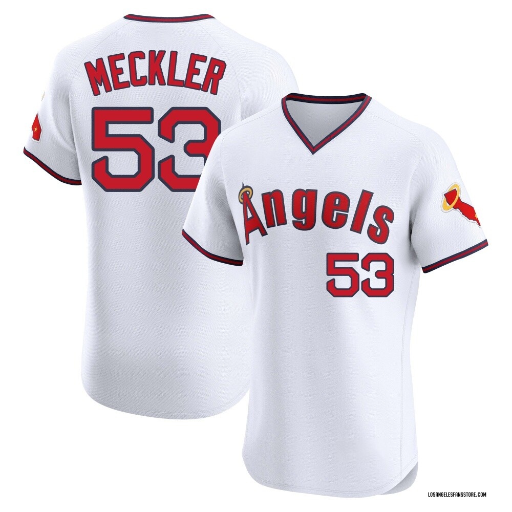 Elite Wade Meckler Men's Los Angeles Angels Alternate 2 Jersey - White