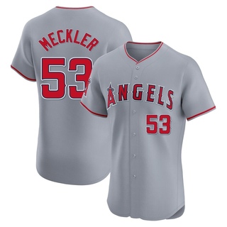 Elite Wade Meckler Men's Los Angeles Angels Road Jersey - Gray