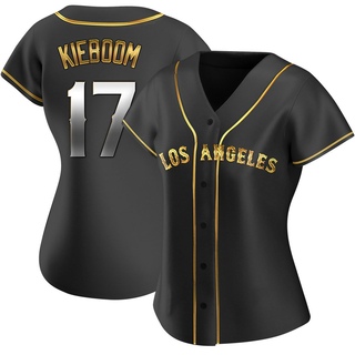 Replica Carter Kieboom Women's Los Angeles Angels Alternate Jersey - Black Golden