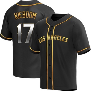 Replica Carter Kieboom Youth Los Angeles Angels Alternate Jersey - Black Golden