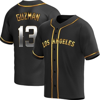 Replica Denzer Guzman Youth Los Angeles Angels Alternate Jersey - Black Golden