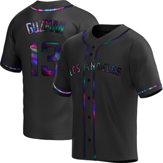 Replica Denzer Guzman Youth Los Angeles Angels Alternate Jersey - Black Holographic