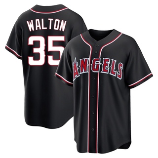 Replica Donovan Walton Men's Los Angeles Angels Fashion Out Jersey - Black