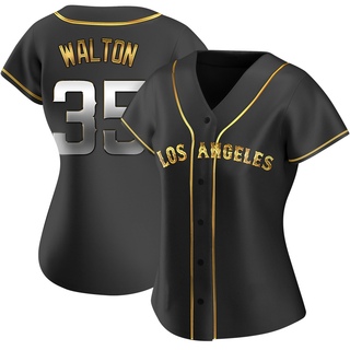 Replica Donovan Walton Women's Los Angeles Angels Alternate Jersey - Black Golden