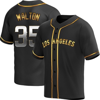 Replica Donovan Walton Youth Los Angeles Angels Alternate Jersey - Black Golden