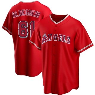 Replica Sam Aldegheri Youth Los Angeles Angels Alternate Jersey - Red
