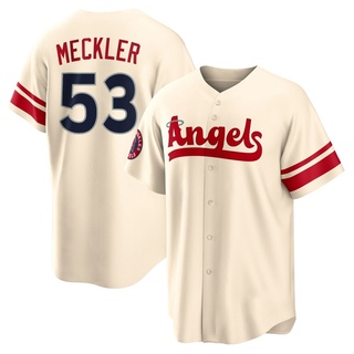 Replica Wade Meckler Men's Los Angeles Angels 2022 City Connect Jersey - Cream