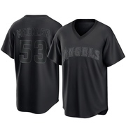 Replica Wade Meckler Men's Los Angeles Angels Pitch Fashion Jersey - Black