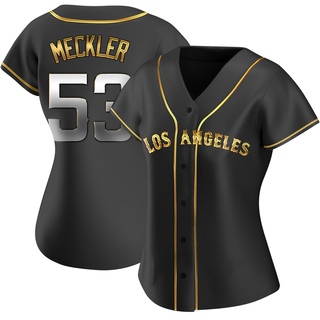 Replica Wade Meckler Women's Los Angeles Angels Alternate Jersey - Black Golden