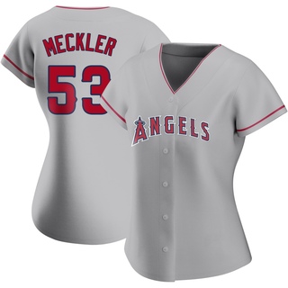 Replica Wade Meckler Women's Los Angeles Angels Silver Road Jersey
