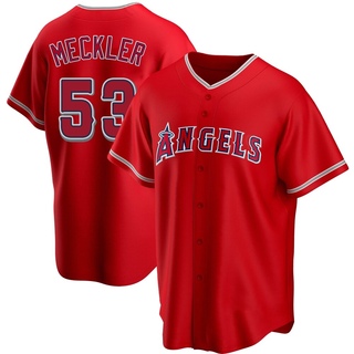 Replica Wade Meckler Youth Los Angeles Angels Alternate Jersey - Red